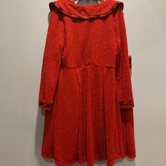 Big Girls Knit Coat with Buffalo Check Dress Set - Picture 7 of 7